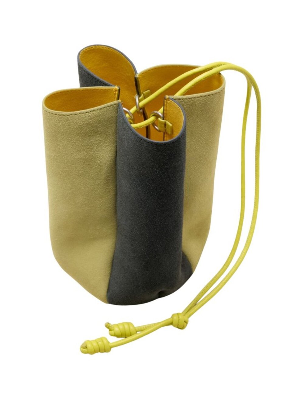 Banana Republic Color-block Suede Tulip Bag Green Leather NWT $170